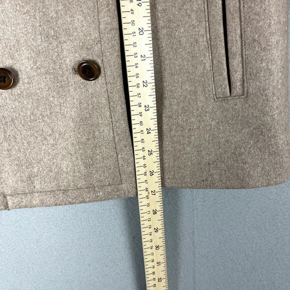 J. Crew Melton Wool Blend  Pea Coat Women 4T 4 Tall Beige Lined Classic Preppy - Picture 11 of 16